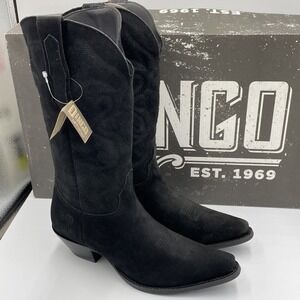 Dingo Out West Women's Suede / Black Cowgirl Boots Size 8.5 NEW DI920